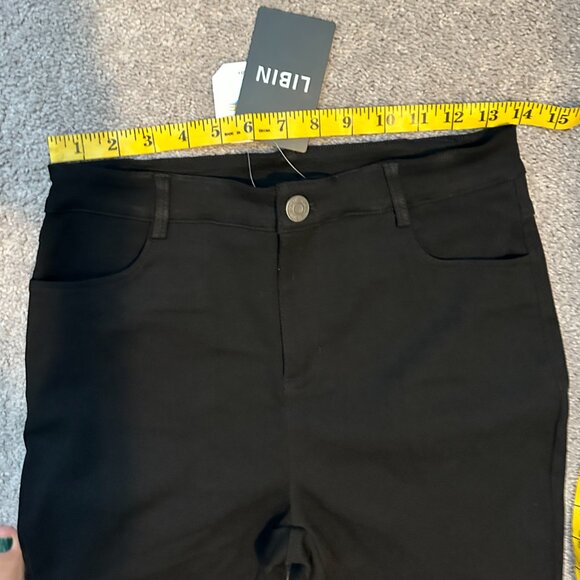 LIBIN Women's Stretch Work Pants Skinny-Leg Slacks Slim Fit Golf UPF 50+ Black - Picture 10 of 10